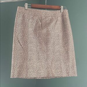 LOFT Gray and taupe  Patterned skirt silk and cotton blend